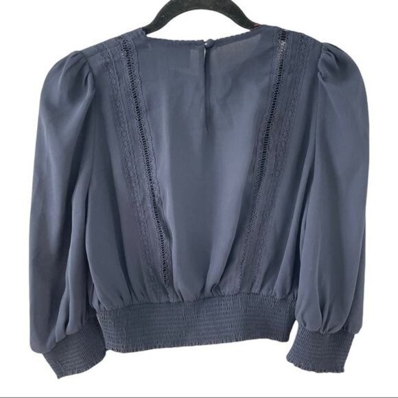 THE KOOPLES Women's Blouse Pull Over With Detailing In Blue Size It 1 / US XS - Picture 6 of 7